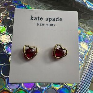 Kate Spade Crystal Heart Stud Earrings NWT
